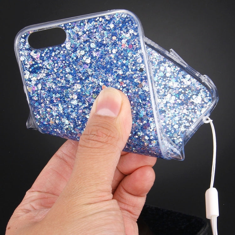For iPhone 6 & 6s Flash Powder TPU Protective Case with Lanyard