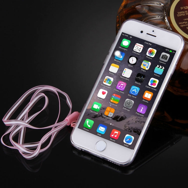 For iPhone 6 & 6s Flash Powder TPU Protective Case with Lanyard