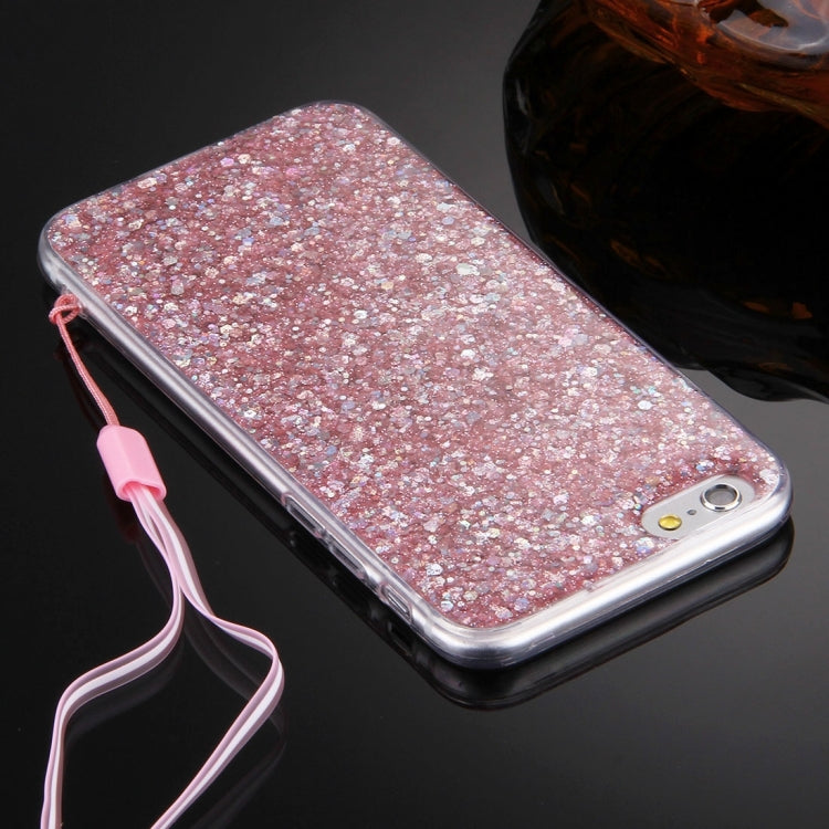For iPhone 6 & 6s Flash Powder TPU Protective Case with Lanyard