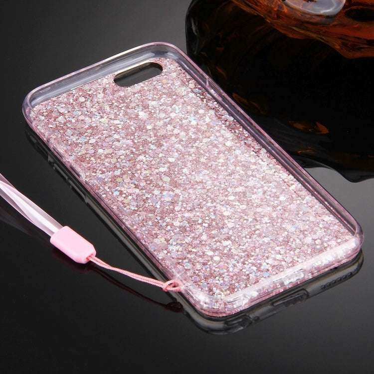 For iPhone 6 & 6s Flash Powder TPU Protective Case with Lanyard