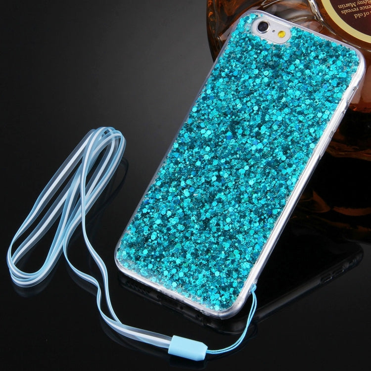 For iPhone 6 & 6s Flash Powder TPU Protective Case with Lanyard