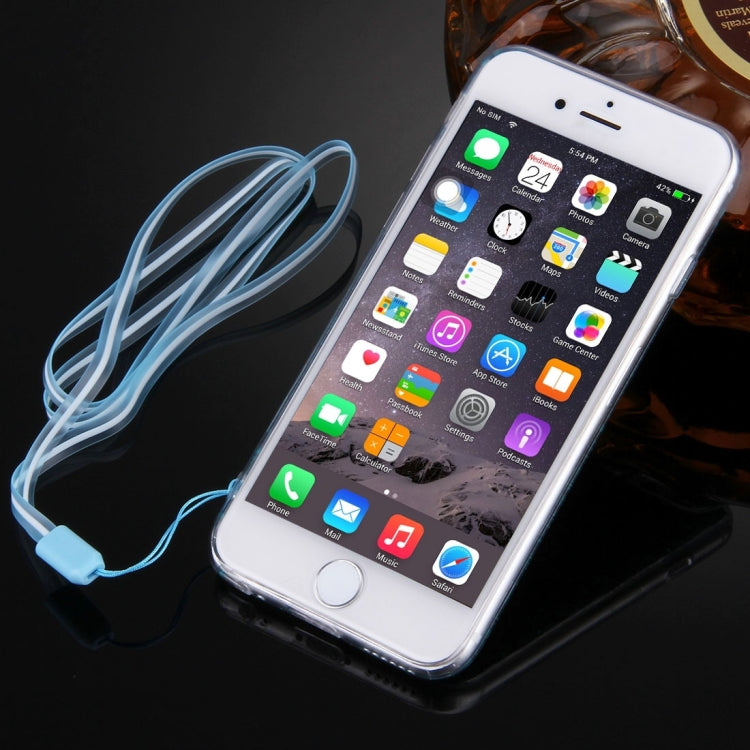 For iPhone 6 & 6s Flash Powder TPU Protective Case with Lanyard