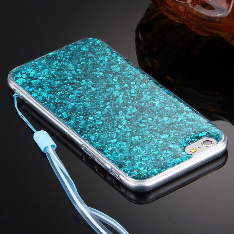 For iPhone 6 & 6s Flash Powder TPU Protective Case with Lanyard