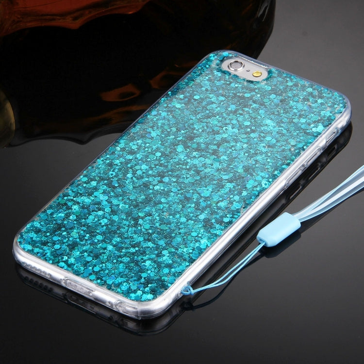 For iPhone 6 & 6s Flash Powder TPU Protective Case with Lanyard