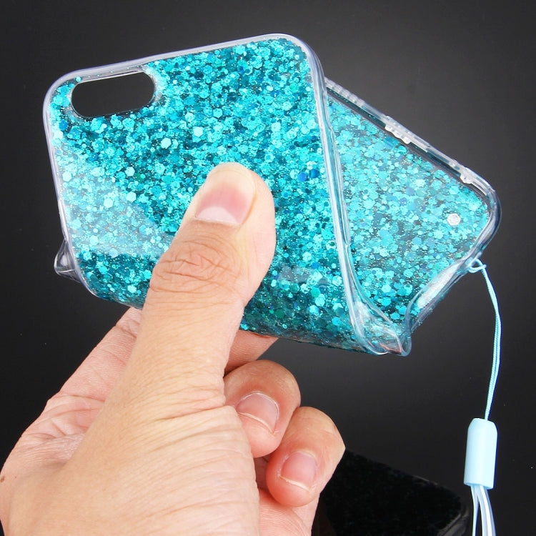 For iPhone 6 & 6s Flash Powder TPU Protective Case with Lanyard
