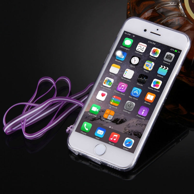 For iPhone 6 & 6s Flash Powder TPU Protective Case with Lanyard