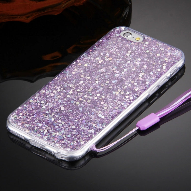 For iPhone 6 & 6s Flash Powder TPU Protective Case with Lanyard