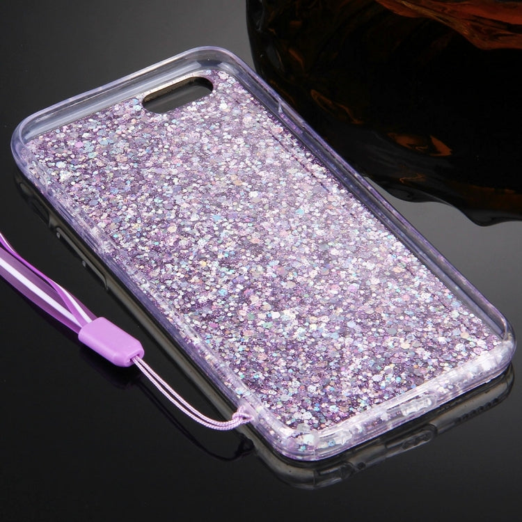 For iPhone 6 & 6s Flash Powder TPU Protective Case with Lanyard