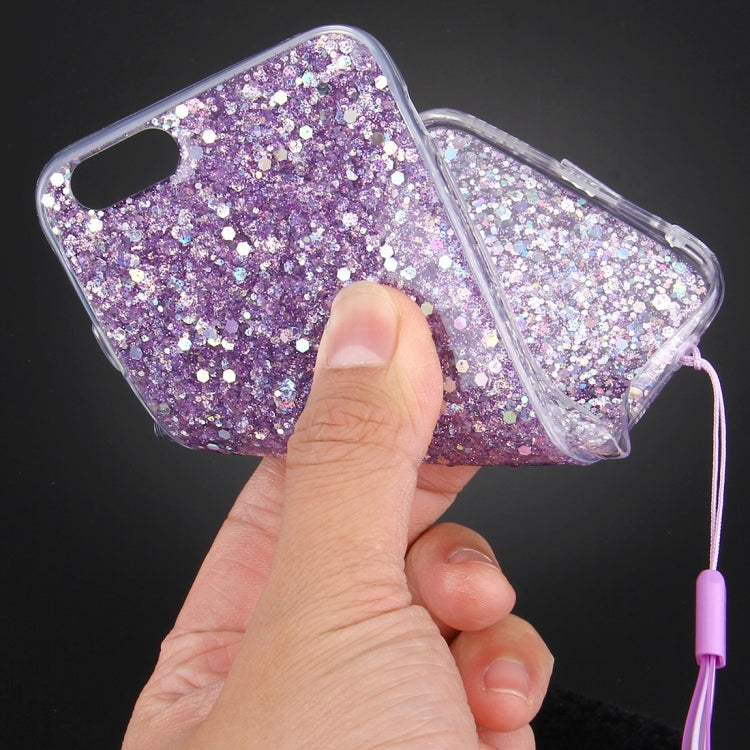 For iPhone 6 & 6s Flash Powder TPU Protective Case with Lanyard