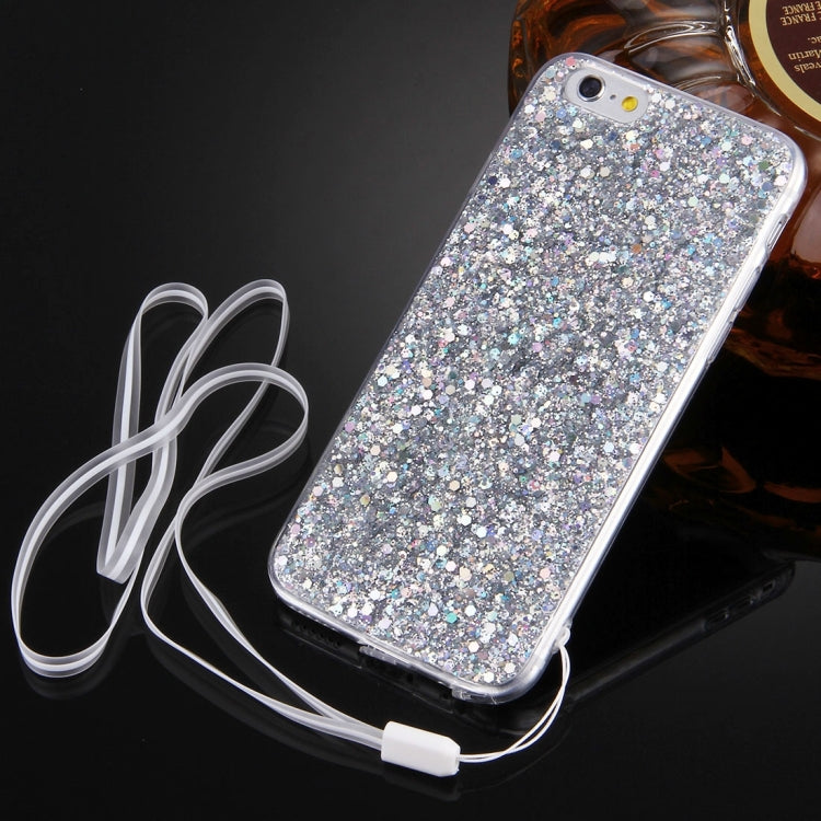 For iPhone 6 & 6s Flash Powder TPU Protective Case with Lanyard