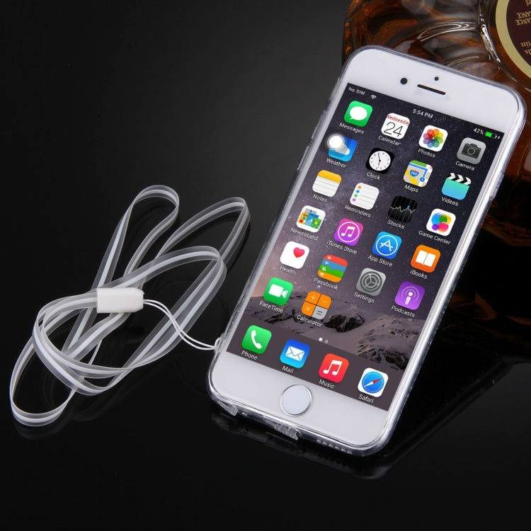 For iPhone 6 & 6s Flash Powder TPU Protective Case with Lanyard