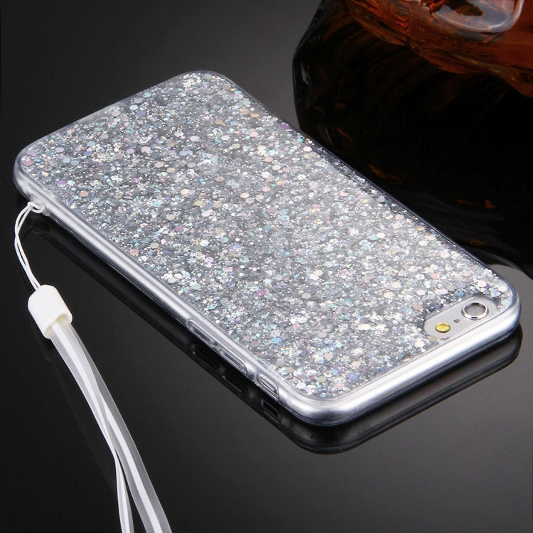 For iPhone 6 & 6s Flash Powder TPU Protective Case with Lanyard