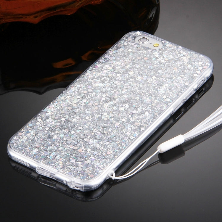 For iPhone 6 & 6s Flash Powder TPU Protective Case with Lanyard