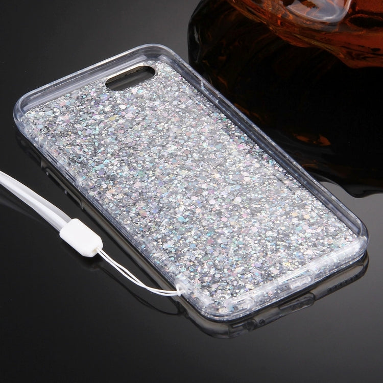 For iPhone 6 & 6s Flash Powder TPU Protective Case with Lanyard