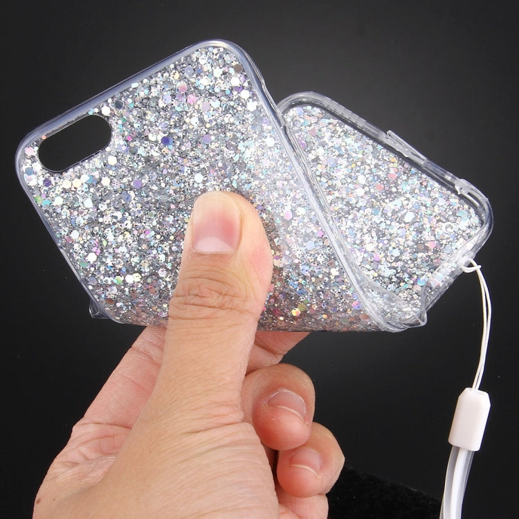 For iPhone 6 & 6s Flash Powder TPU Protective Case with Lanyard