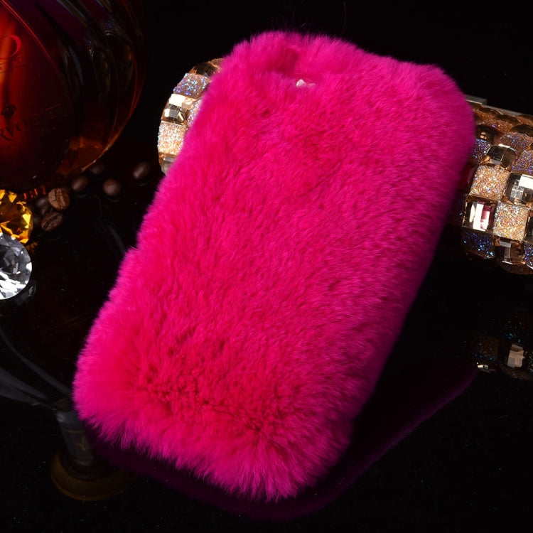For iPhone 6 & 6s Genuine Rabbit Hair Diamond Encrusted Thickened PC Protective Case