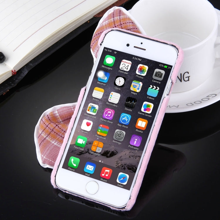 For iPhone 6 & 6s 3D Bowknot Decoration Plush Cloth PC Protective Case