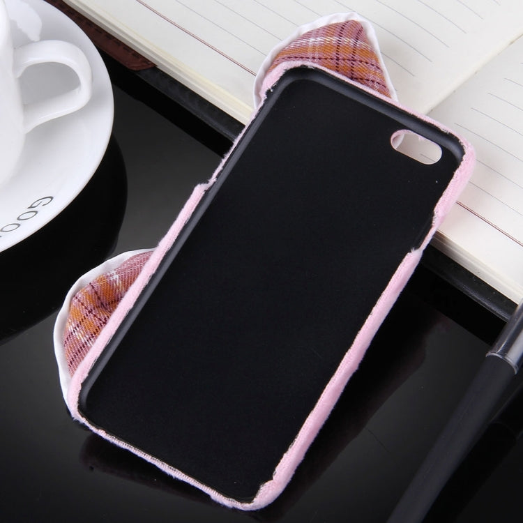 For iPhone 6 & 6s 3D Bowknot Decoration Plush Cloth PC Protective Case