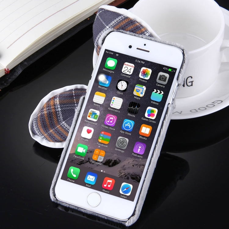 For iPhone 6 & 6s 3D Bowknot Decoration Plush Cloth PC Protective Case