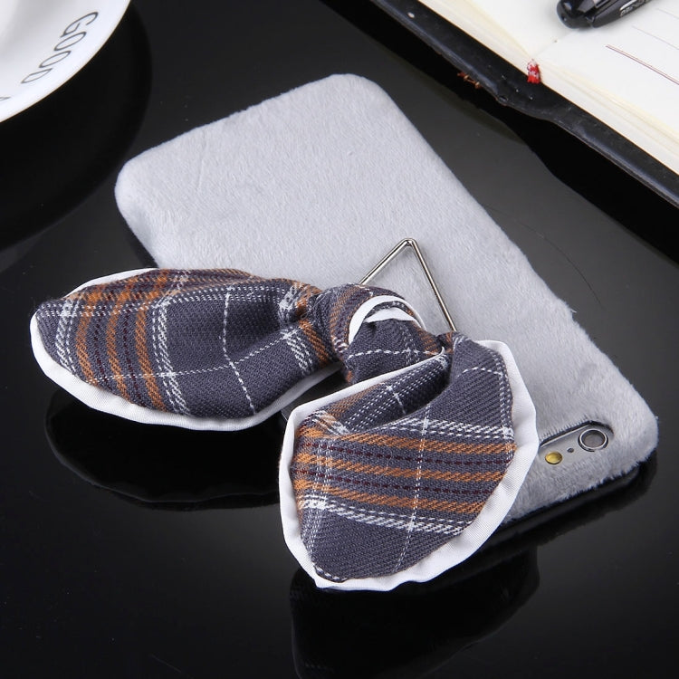 For iPhone 6 & 6s 3D Bowknot Decoration Plush Cloth PC Protective Case