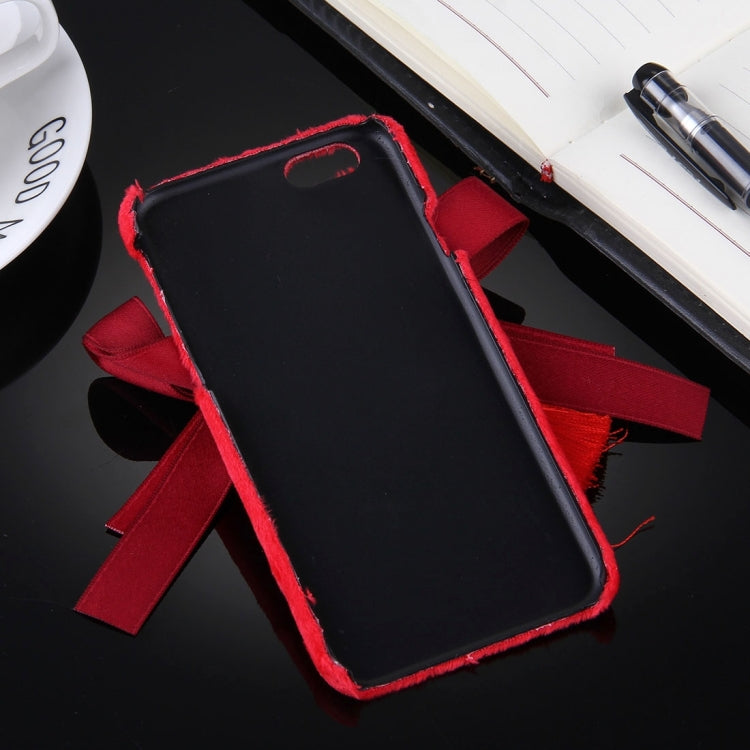 For iPhone 6 & 6s 3D Bowknot Protective Back Cover Case with Tassels Pendant(Red)