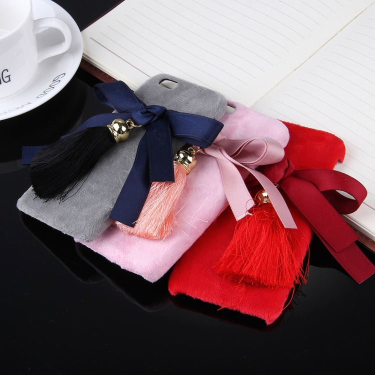 For iPhone 6 & 6s 3D Bowknot Protective Back Cover Case with Tassels Pendant(Red)