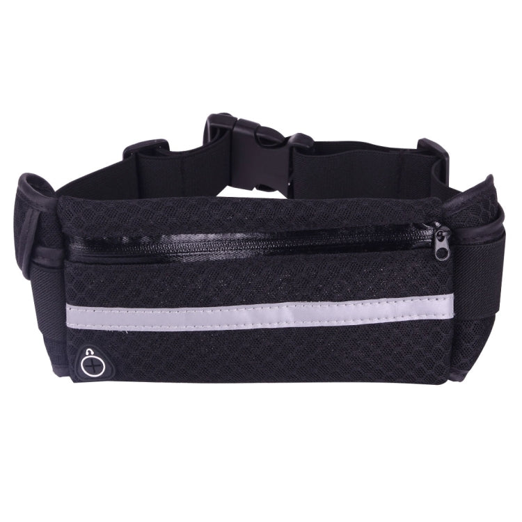 Multifunctional Outdoor Sports Mesh Breathable Fabric Waist Bag with Night Reflective Strip & Earphone Hole for iPhone, Samsung, Sony and other Phones (for Less Than 6 inch)