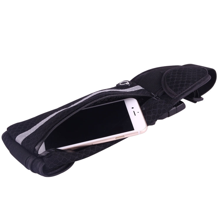 Multifunctional Outdoor Sports Mesh Breathable Fabric Waist Bag with Night Reflective Strip & Earphone Hole for iPhone, Samsung, Sony and other Phones (for Less Than 6 inch)