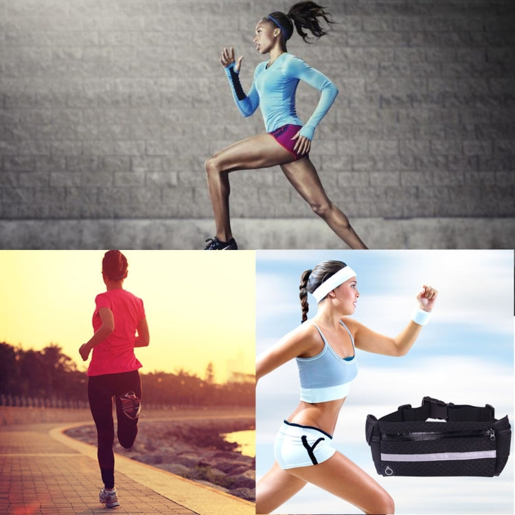 Multifunctional Outdoor Sports Mesh Breathable Fabric Waist Bag with Night Reflective Strip & Earphone Hole for iPhone, Samsung, Sony and other Phones (for Less Than 6 inch)