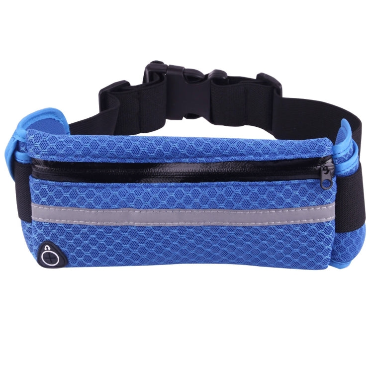 Multifunctional Outdoor Sports Mesh Breathable Fabric Waist Bag with Night Reflective Strip & Earphone Hole for iPhone, Samsung, Sony and other Phones (for Less Than 6 inch)