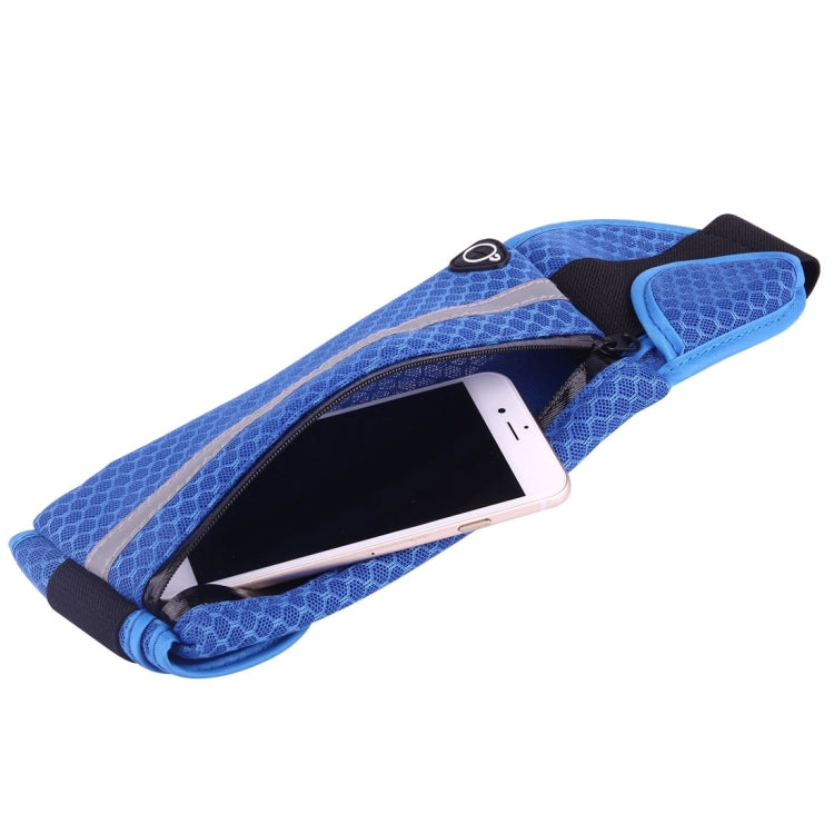 Multifunctional Outdoor Sports Mesh Breathable Fabric Waist Bag with Night Reflective Strip & Earphone Hole for iPhone, Samsung, Sony and other Phones (for Less Than 6 inch)