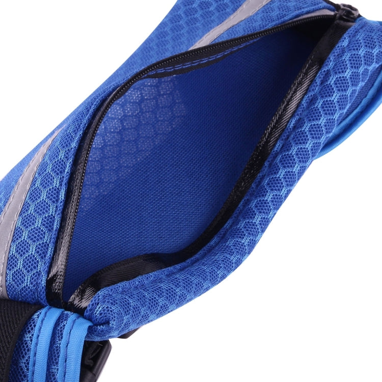 Multifunctional Outdoor Sports Mesh Breathable Fabric Waist Bag with Night Reflective Strip & Earphone Hole for iPhone, Samsung, Sony and other Phones (for Less Than 6 inch)