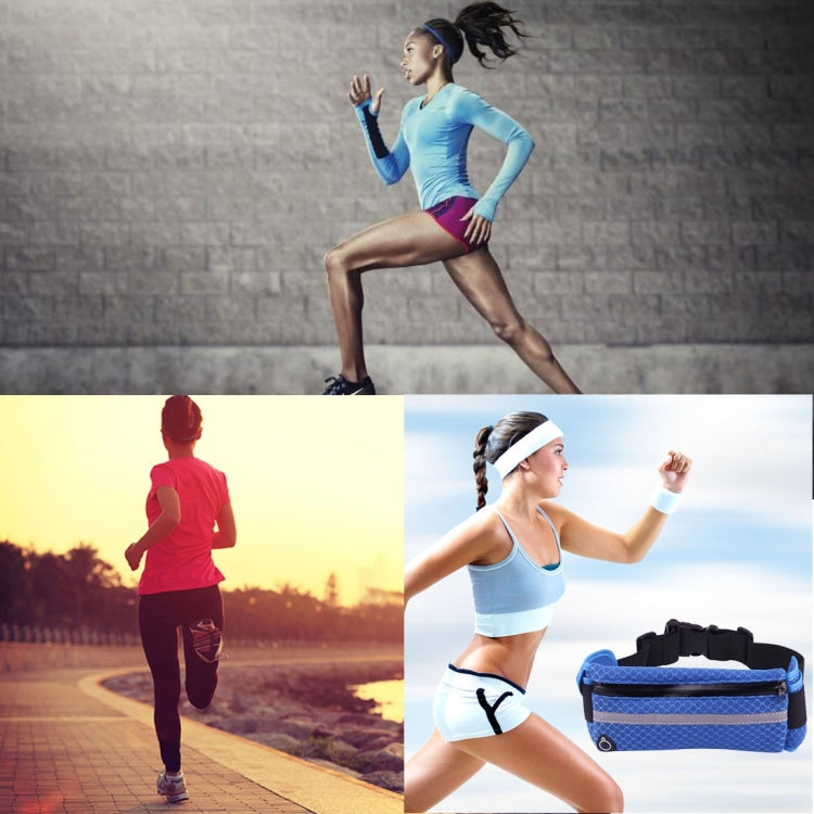 Multifunctional Outdoor Sports Mesh Breathable Fabric Waist Bag with Night Reflective Strip & Earphone Hole for iPhone, Samsung, Sony and other Phones (for Less Than 6 inch)
