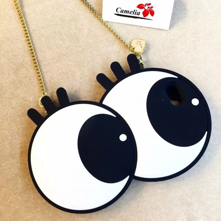 For iPhone 6 & 6s 3D Lovely Big Eyes Chain Bag Protective Back Cover Case(Black)