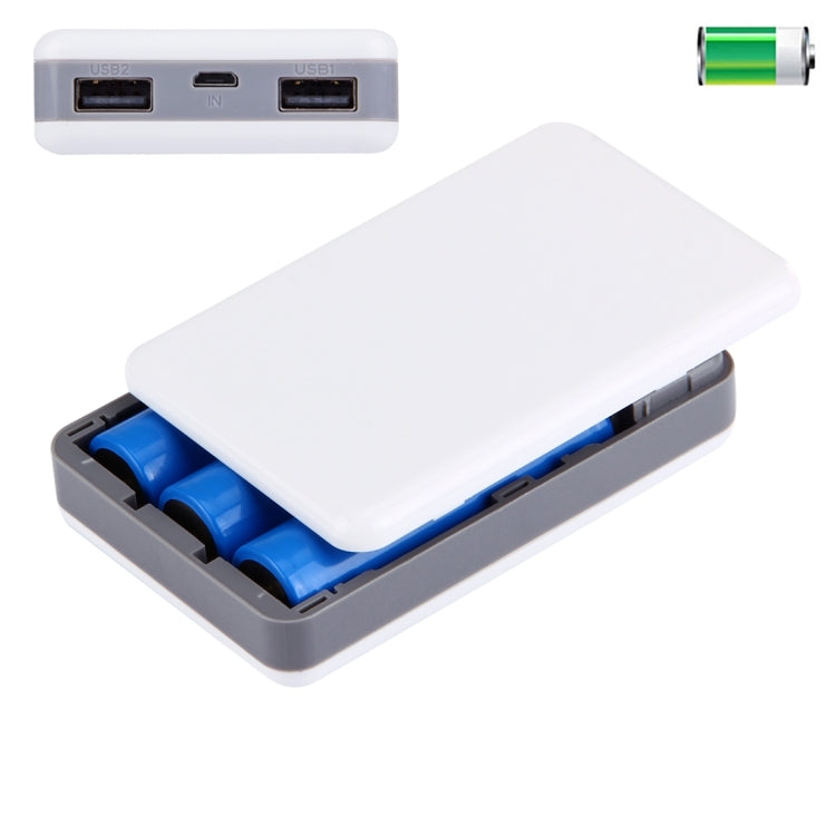 Portable High-efficiency 3 x 18650 Batteries Plastic Power Bank Shell Box with Dual USB Output & Heat Dissipation Hole , For iPhone, iPad, Samsung, LG, Sony Ericsson, MP4, PSP, Camera, Batteries Not Included