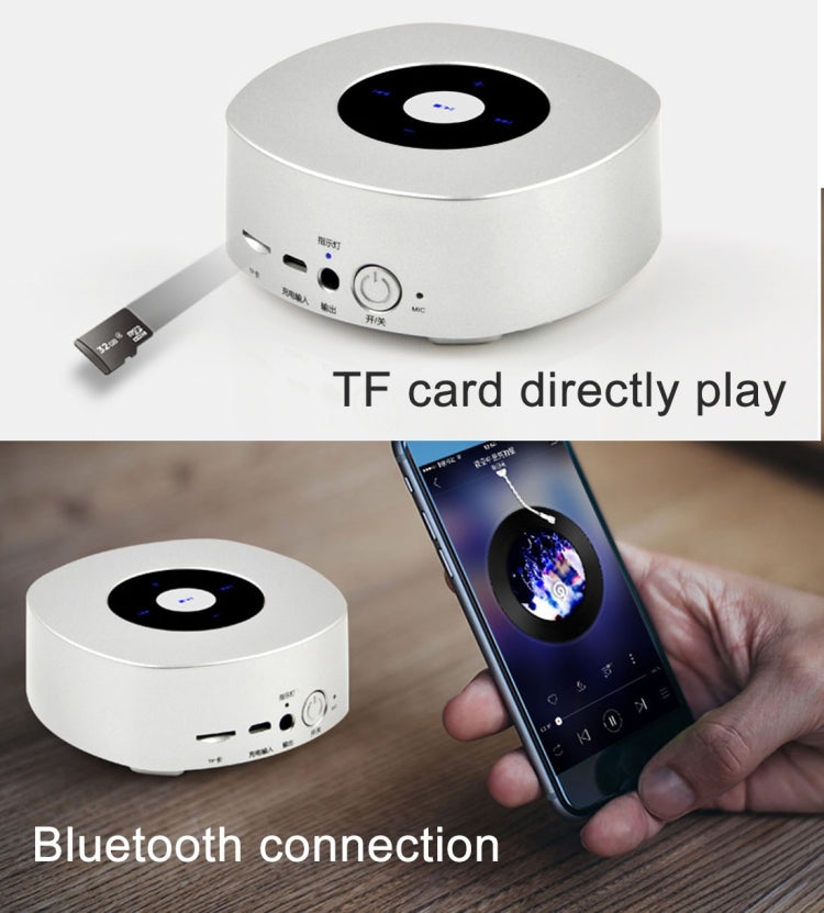 MP03 Multifunctional Wireless Bluetooth Speaker , with Mic & Touch Button, Support Hands-free Call & FM Radio & TF Card Music Play(Silver)