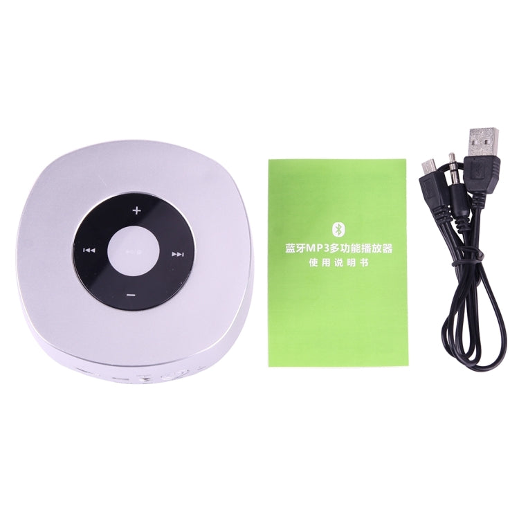 MP03 Multifunctional Wireless Bluetooth Speaker , with Mic & Touch Button, Support Hands-free Call & FM Radio & TF Card Music Play(Silver)