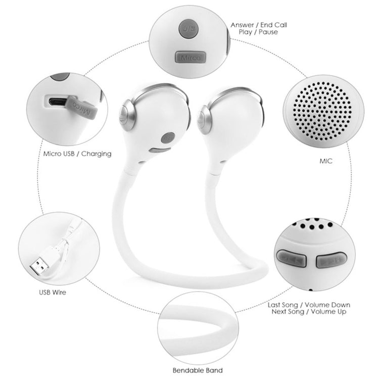 M1 Flexible Bendable Wearable Music Elves Bluetooth Speaker, Support Hands-free Call(Silver)