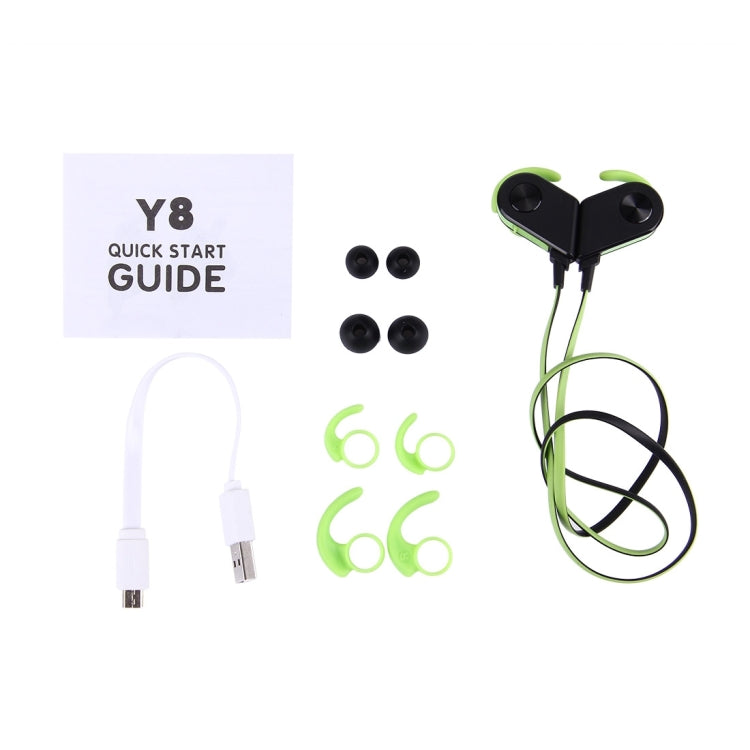 Y8 Stereo Wireless Sports Bluetooth 4.1 In-Ear Earphone Headphone With Mic for iPhone / iPad / iPod / PC and Other Bluetooth Devices, Support Volume Control / Music Switch / Answer & Finish & Reject a Call, Effective Bluetooth Distance: 10m