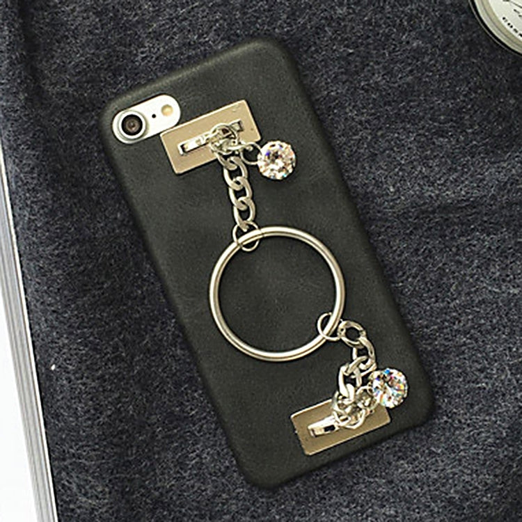 For iPhone 6 & 6s PU Leather Protective Back Cover Case with Hand Chain