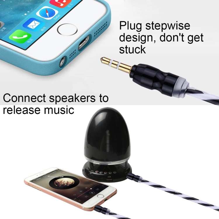 Double Color Metal Head 3.5mm Male to Male Plug Jack Stereo AUX Audio Cable for iPhone / iPad / Samsung / MP3 / MP4 / Laptop, Cable Length: 90cm