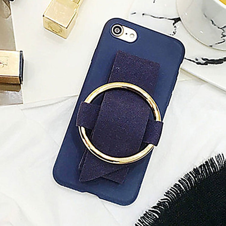 For iPhone 6 & 6s Metal Ring Hand-Strap Soft TPU Protective Cover Case