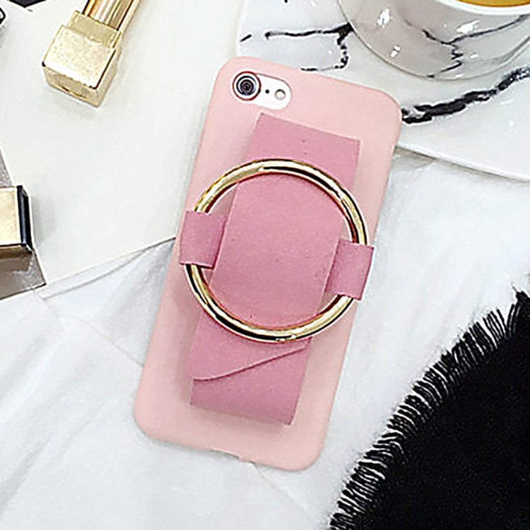 For iPhone 6 & 6s Metal Ring Hand-Strap Soft TPU Protective Cover Case