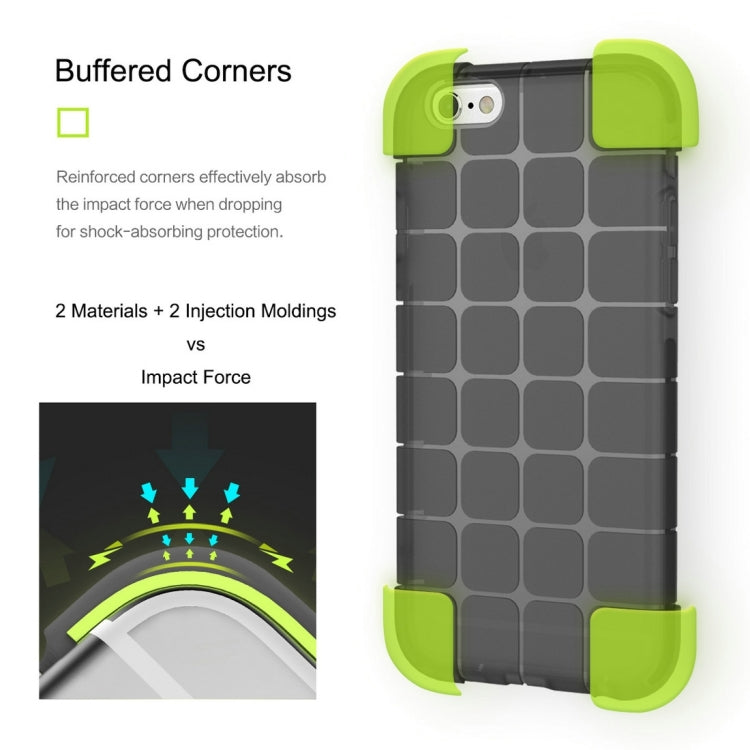 Rock for iPhone 6 & 6s Cubee Series Drop Protection Case Double Color Double Layer Soft TPU + TPE Shockproof Protective Back Case