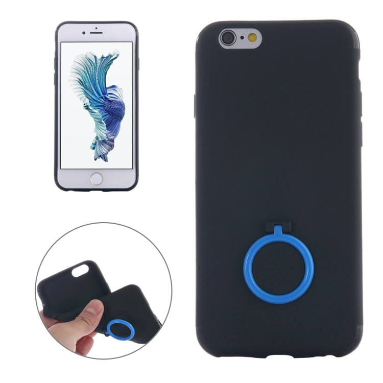 For iPhone 6 & 6s Ultra Thin Soft TPU Protective Back Cover Case with Ring Holder Stand