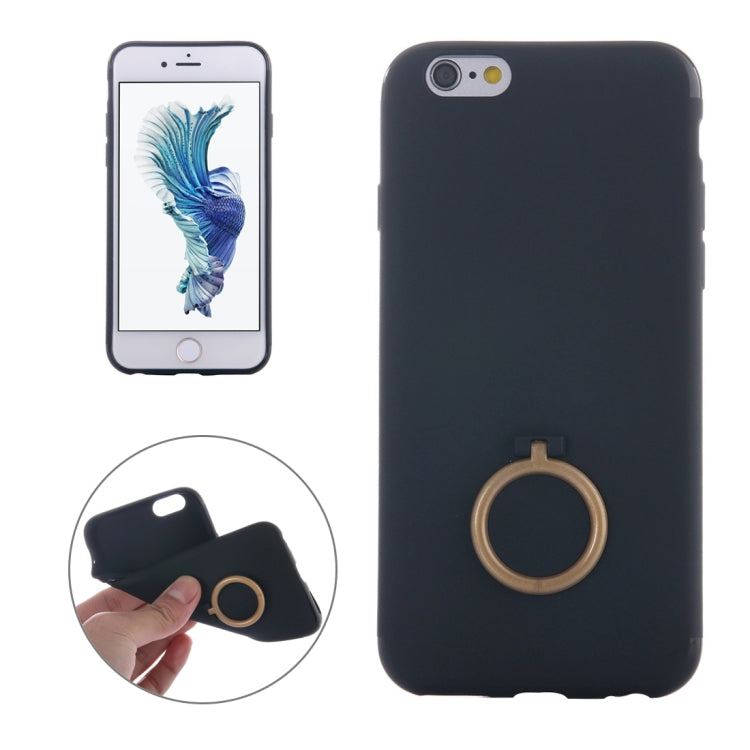 For iPhone 6 & 6s Ultra Thin Soft TPU Protective Back Cover Case with Ring Holder Stand