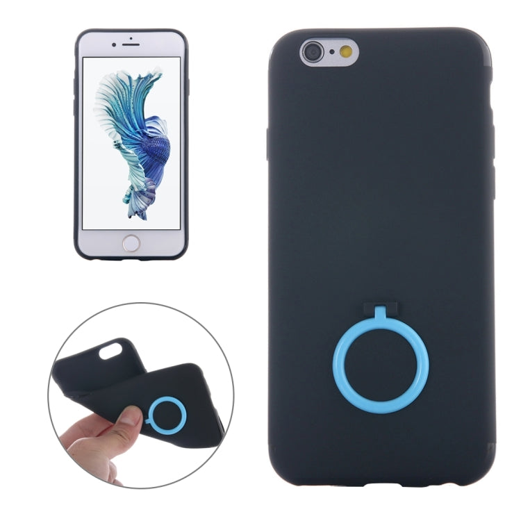 For iPhone 6 & 6s Ultra Thin Soft TPU Protective Back Cover Case with Ring Holder Stand
