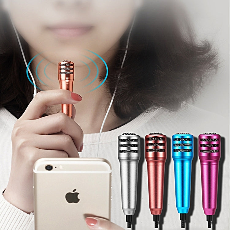 2 in 1 Mini Home KTV Handheld Microphone + 1.2M Stereo Earphone, For iPhone, Samsung, Huawei, Xiaomi, HTC and Other Smartphones, Tablet or Other Audio Device with 3.5mm Earphone Port