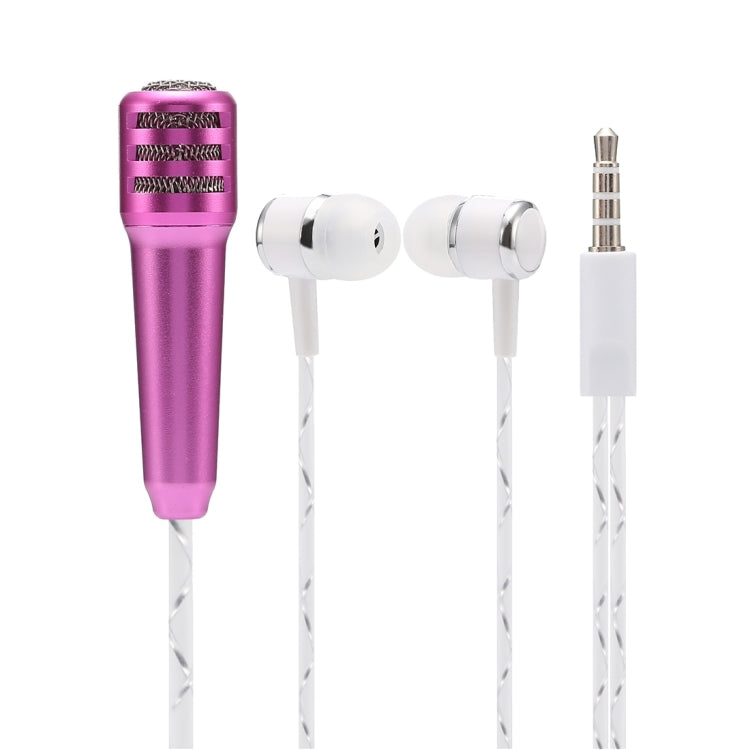 2 in 1 Mini Home KTV Handheld Microphone + 1.2M Stereo Earphone, For iPhone, Samsung, Huawei, Xiaomi, HTC and Other Smartphones, Tablet or Other Audio Device with 3.5mm Earphone Port
