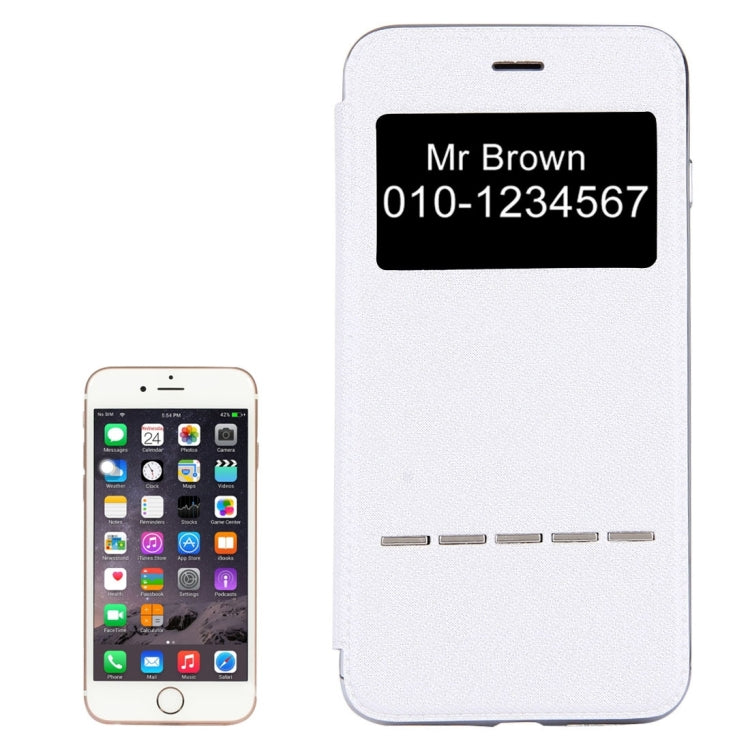 For iPhone 6 & 6s Cross Texture Electroplating TPU Back Cover Horizontal Flip Leather Case with Call Display ID